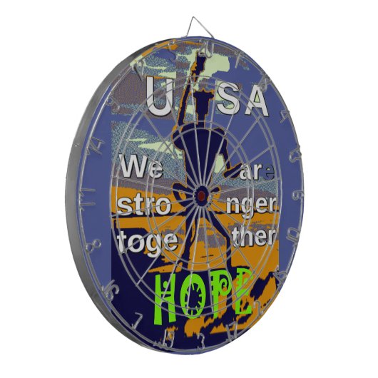 Hoop USA Wij zijn samen sterker Inspirerend Dartbord (Voorkant Links)