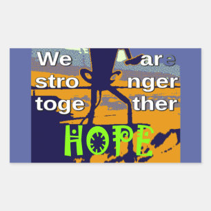 Hoop USA Wij zijn samen sterker Inspirerend Rechthoekige Sticker