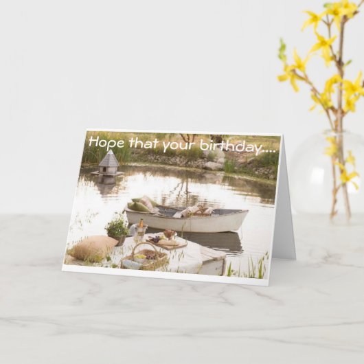 HOOP UW BIEDDAG GELIJK IS AAN EEN PICNISCHE AUTO KAART (Gele Bloem)