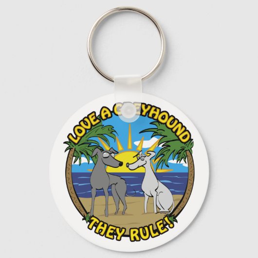 HOOP VAN EEN GREYHOUND DAT ZE REGEL! SLEUTELHANGER (Voorkant)