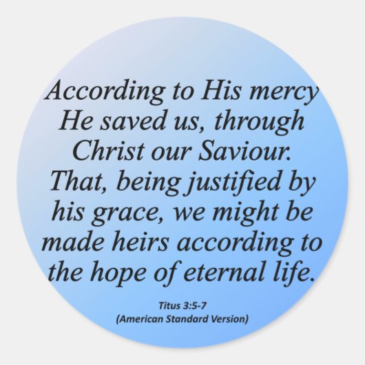 Hoop van het eeuwige Kerstfeest Titus 3-4 Ronde Sticker (Voorkant)