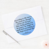 Hoop van het eeuwige Kerstfeest Titus 3-4 Ronde Sticker (Envelop)