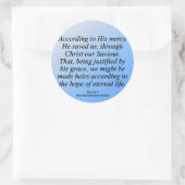 Hoop van het eeuwige Kerstfeest Titus 3-4 Ronde Sticker (Tas)