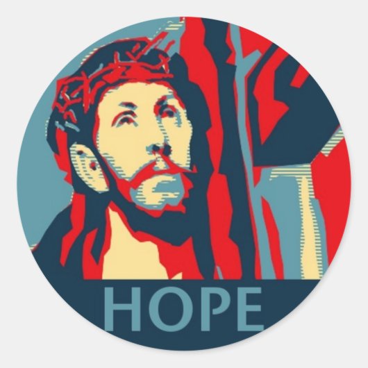 Hoop van Jezus Ronde Sticker (Voorkant)