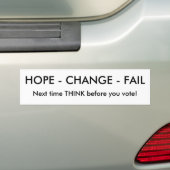 HOOP - VERANDERING - FAIL, de volgende keer DENK a Bumpersticker (Op auto)