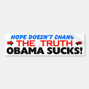 "Hoop" verandert de waarheid niet: Obama Sucks! Bumpersticker