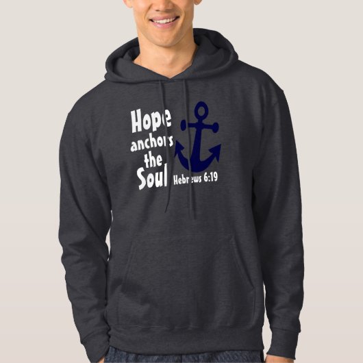 Hoop verankert de ziel Hebrews bijbelvers Hoodie (Voorkant)