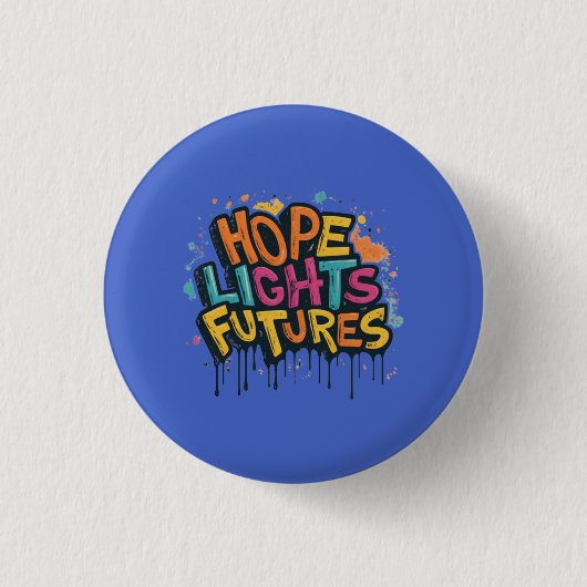 Hoop verlicht de toekomst ronde button 3,2 cm (Voorkant)