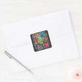 Hoop Verlicht het Pad: Levendig Inspirerend Vierkante Sticker (Envelop)