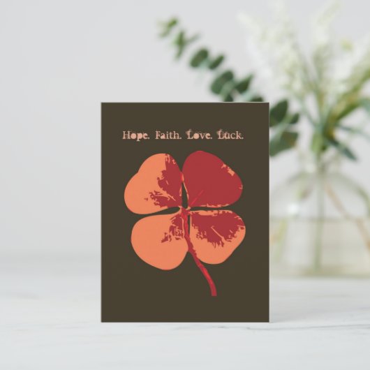 Hoop. Vertrouw. Liefde. Luck. Briefkaart (Staand voorkant)