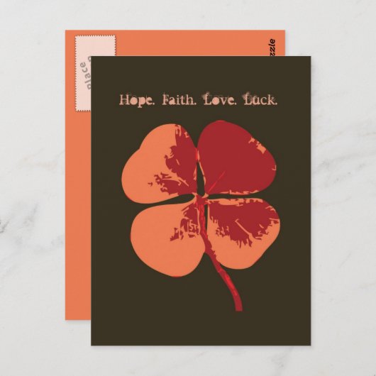 Hoop. Vertrouw. Liefde. Luck. Briefkaart (Voorkant / Achterkant)