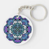 Hoop. Vertrouw. Love Paars and Blue Mandala Keycha Sleutelhanger (Achterkant)