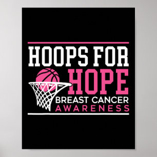Hoop voor de Basketball Player Breast Cancer Awa Poster