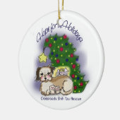 Hoop voor de feestdagen keramisch ornament (Links)