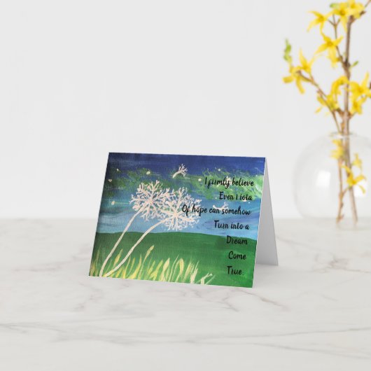 Hoop voor dromen kaart (Gele Bloem)