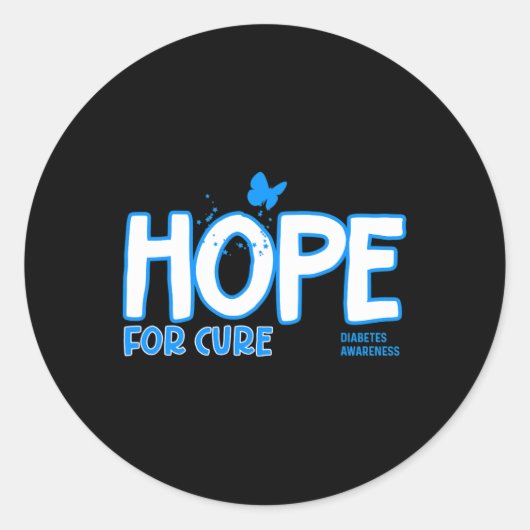 Hoop voor echte Diabetes Ronde Sticker (Voorkant)