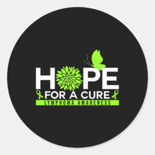 Hoop Voor Een Genezing Lymfoom Bewustzijn Vlinder Ronde Sticker