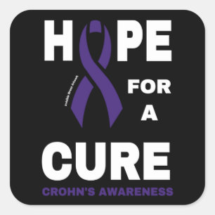 Hoop voor een kuur... Crohn's Vierkante Sticker