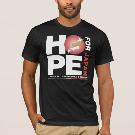 HOOP VOOR JAPAN - HELP HEN HEAL (DARK) T-SHIRT (Voorkant)