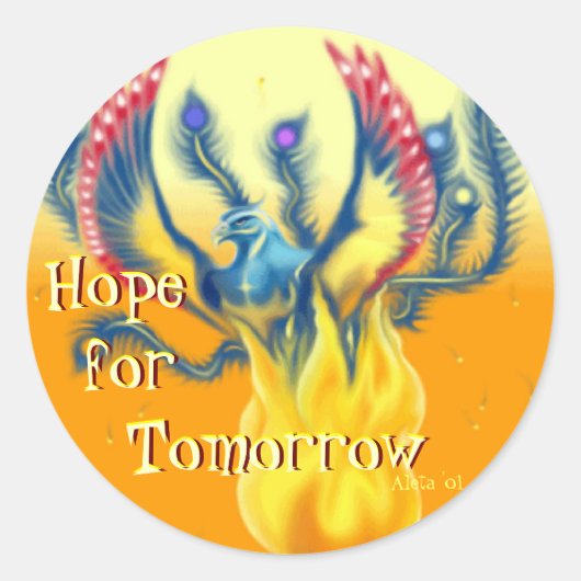 Hoop voor morgen ronde sticker (Voorkant)