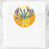 Hoop voor morgen ronde sticker (Tas)