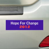 Hoop voor verandering 2012 bumpersticker (Op auto)