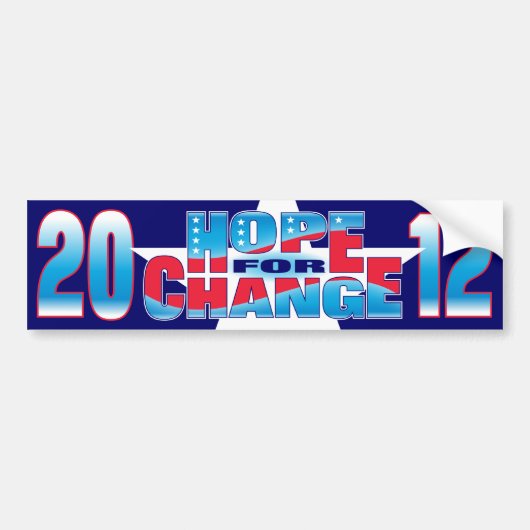 Hoop voor verandering 2012 bumpersticker (Voorkant)