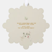 Hoop, Vrede, Vreugde Goud Rood Holly Foto Aandenke Ornament Kaart (Achterkant)