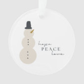 hoop vredesliefde. Kerst Sneeuwman Acryl Ornament (voorkant)