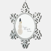 hoop vredesliefde. Kerstmis Sneeuwman Ornament (Rechts)