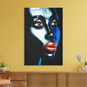 Hoop - Vrouw Gezicht Canvas Print - Schilderij (Insitu (Woonkamer))