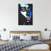 Hoop - Vrouw Gezicht Canvas Print - Schilderij (Insitu (Slaapkamer))