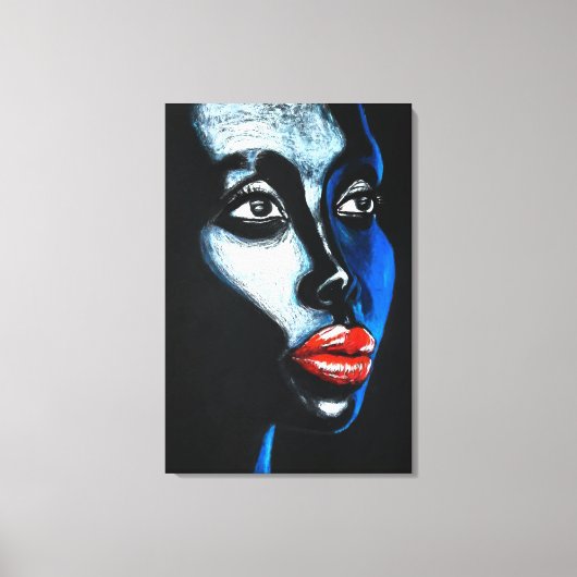 Hoop - Vrouw Gezicht Canvas Print - Schilderij (Voorkant)