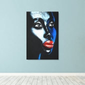 Hoop - Vrouw Gezicht Canvas Print - Schilderij (Insitu (Houten vloer))