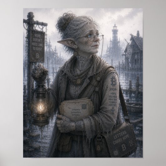 Hoop / Vuurtorenwachter / Overstroomde Steiger Poster (Voorkant)