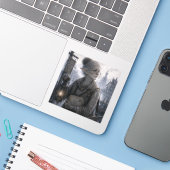 Hoop / Vuurtorenwachter / overstroomde steiger Sticker (Laptop met iPhone)