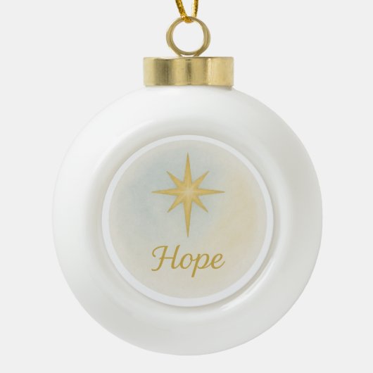 “Hoop” Watervlekkerig Kerstornament Keramische Bal Ornament (Voorkant)