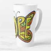 Hoop Woord Kunst Groene Vlinder Vleugel Beker Latt Latte Mok (Rechterhoek)