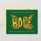 Hoop Woord Kunst Vlinder Vleugels Aangepaste Uitno Kaart (Voorkant / Achterkant)
