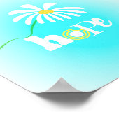 hoop woordkunst met madeliefje blauw en wit poster (Hoek)