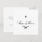 Hoop wordt geboren uit minimale kalligrafie-kerstK (Voorkant / Achterkant)