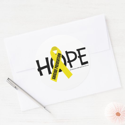 Hoop zelfmoordpreventie ronde sticker (Envelop)