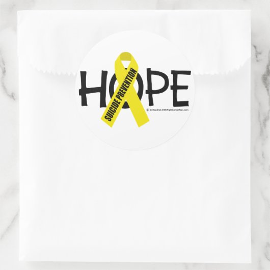 Hoop zelfmoordpreventie ronde sticker (Tas)