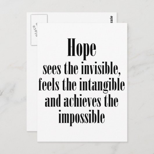 Hoop ziet het onzichtbare briefkaart (Voorkant / Achterkant)