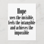 Hoop ziet het onzichtbare briefkaart (Voorkant)