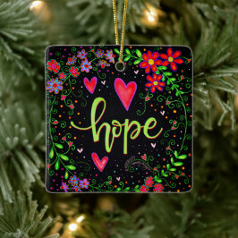 Hoop Zwart Bloemen Model Kerstmis Keramisch Ornament