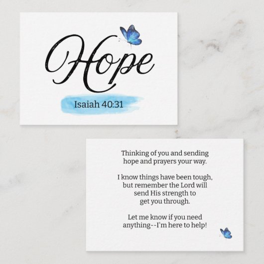 Hoopaanmoediging Notitiekaartje (Voorkant / Achterkant)