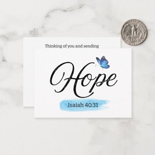 Hoopaanmoediging Notitiekaartje (Voorkant / Achterkant in situ)