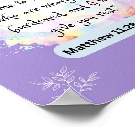 Hoopbericht - Mattheüs 11-28 - 8 x 10 Poster (Hoek)