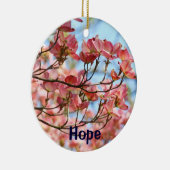 Hoopgeschenken die siervoorwerpen hangen Roze Dogw Keramisch Ornament (Rechts)